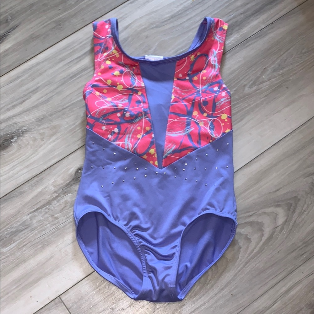 1️⃣ Cat & Jack Pink and Purple Kids  Swim or Leotard small 6-7